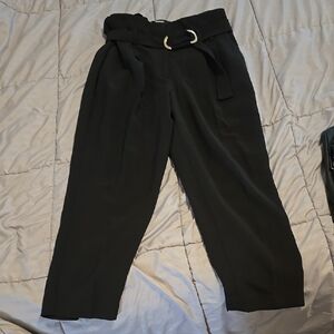 Elegant Black Women's Pants with Belt